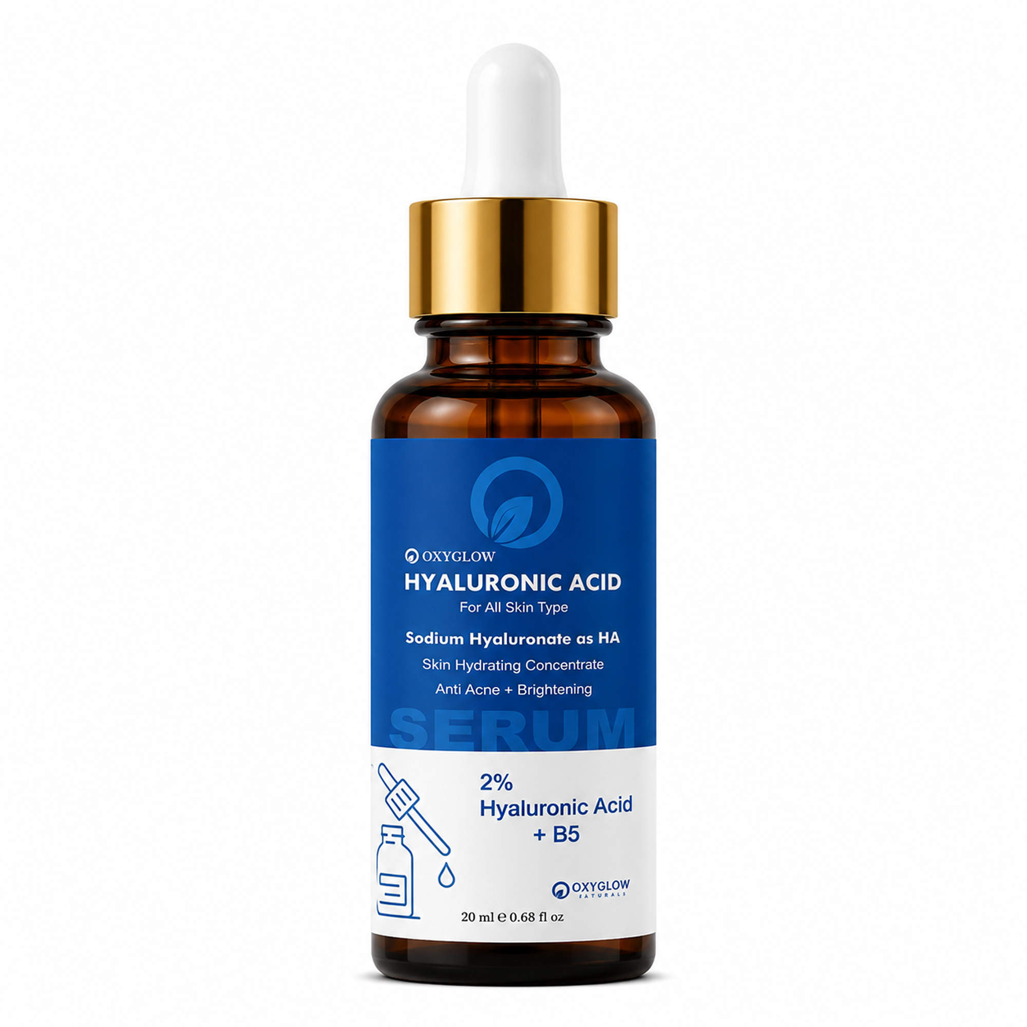 OxyGlow 2% Hyaluronic Acid Serum with Vitamin B5 – Best Hydrating Face Serum